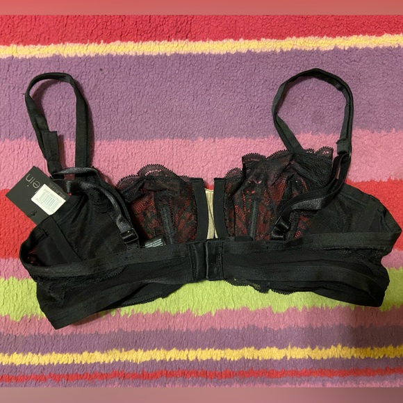 Calvin Klein Black Sheer Lace Bra With Boning - Picture 2 of 4